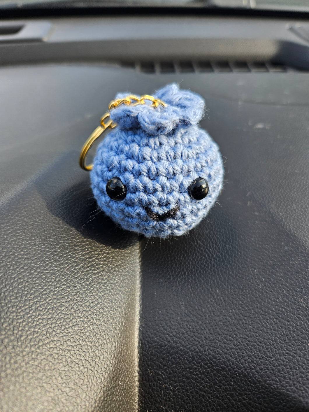 Crochet Blue Berry Keychains