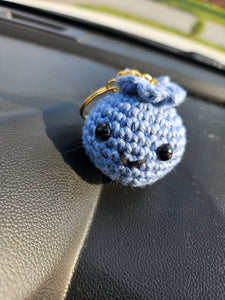 Crochet Blue Berry Keychains