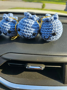 Crochet Blue Berry Keychains