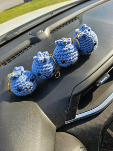 Crochet Blue Berry Keychains