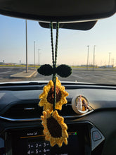 Load image into Gallery viewer, Crochet Sunflower, Car Interior Mirror Hanger
