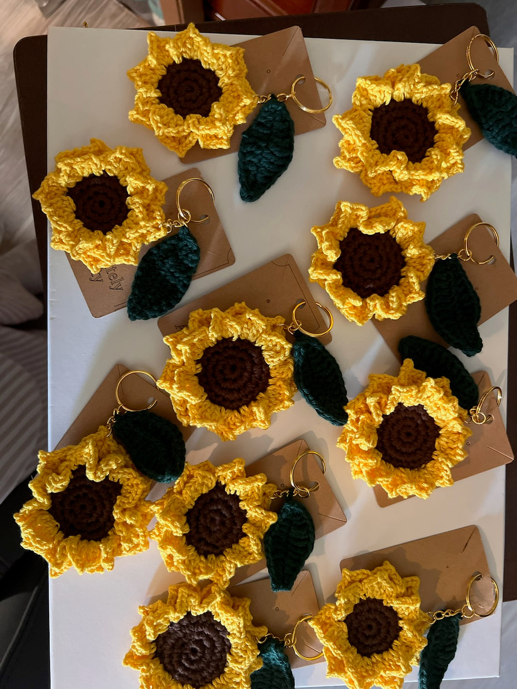 Crochet Sunflower Keychains