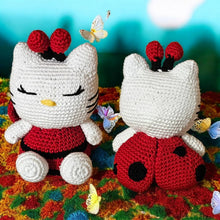 Load image into Gallery viewer, Handcrafted Crochet Kitty Hello, Crocheted Stuffed Animal Plushie
