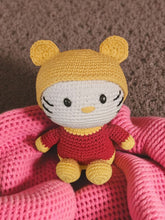Load image into Gallery viewer, Handcrafted Crochet Kitty Hello, Crocheted Stuffed Animal Plushie
