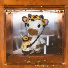 Load image into Gallery viewer, Sunflower Honey Bee Crochet Cow Plushie
