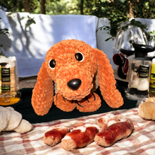 Load image into Gallery viewer, Hot Dog, Lucky Buns, Plush Crochet Amigurumi Animal-Play Food-Crochet Food-Pretend Food-Dachshund-Crochet Hot Dog-Gift

