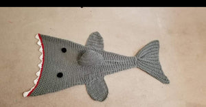 Crochet Shark Sleeper Blanket