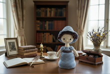 Load image into Gallery viewer, Jane Austin Amigurumi Doll | Renaissance Doll | Timeless Style Gift
