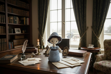 Load image into Gallery viewer, Jane Austin Amigurumi Doll | Renaissance Doll | Timeless Style Gift
