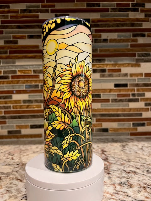 Stained Sunflower Tumbler