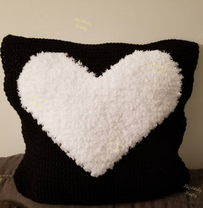 HEART Crochet Square Travel Pillow